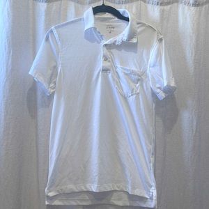 J.Crew white lightweight short sleeve polo shirt